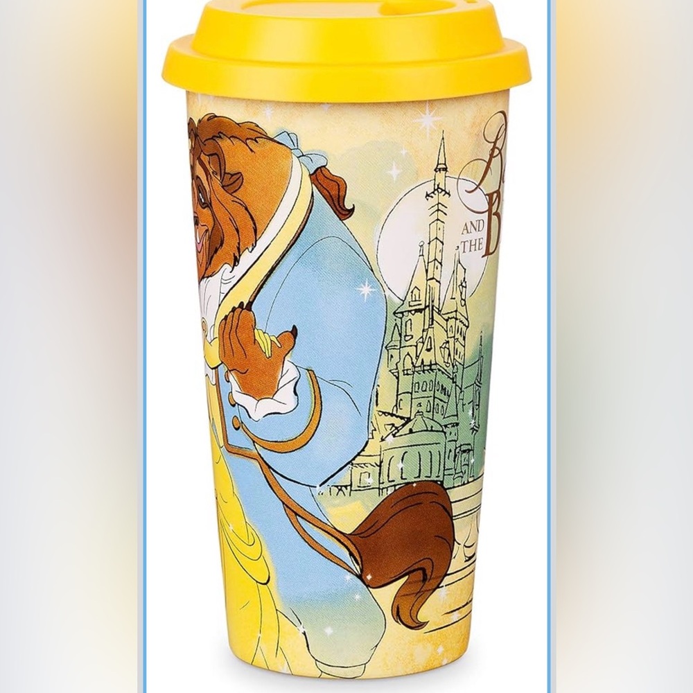 Beauty and the Beast Yellow Travel covered ceramic Mug - Picture 4 of 7